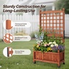 image:imageVINGLI Wooden Planter with Trellis 50 Height Elevated Garden Beds Outdoor with Wheels FreeStanding Planter Box with Drainage Holes for Flower Vegetable Fruit Herb in Garden Patio Balcony 11