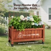 image:imageVINGLI Wooden Planter with Trellis 50 Height Elevated Garden Beds Outdoor with Wheels FreeStanding Planter Box with Drainage Holes for Flower Vegetable Fruit Herb in Garden Patio Balcony 12
