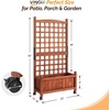 image:imageVINGLI Wooden Planter with Trellis 50 Height Elevated Garden Beds Outdoor with Wheels FreeStanding Planter Box with Drainage Holes for Flower Vegetable Fruit Herb in Garden Patio Balcony 11