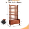 image:imageVINGLI Wooden Planter with Trellis 50 Height Elevated Garden Beds Outdoor with Wheels FreeStanding Planter Box with Drainage Holes for Flower Vegetable Fruit Herb in Garden Patio Balcony 12