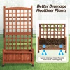 image:imageVINGLI Wooden Planter with Trellis 50 Height Elevated Garden Beds Outdoor with Wheels FreeStanding Planter Box with Drainage Holes for Flower Vegetable Fruit Herb in Garden Patio Balcony 12