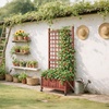 image:imageVINGLI Wooden Planter with Trellis 50 Height Elevated Garden Beds Outdoor with Wheels FreeStanding Planter Box with Drainage Holes for Flower Vegetable Fruit Herb in Garden Patio Balcony 11