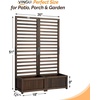 image:imageVINGLI Wooden Planter with Trellis 51 Height Elevated Garden Beds Outdoor FreeStanding Planter Box with Drainage Holes for Flower Vegetable Fruit Herb in Garden Patio Balcony  2PCS2