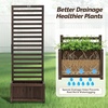 image:imageVINGLI Wooden Planter with Trellis 51 Height Elevated Garden Beds Outdoor FreeStanding Planter Box with Drainage Holes for Flower Vegetable Fruit Herb in Garden Patio Balcony  2PCS2