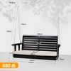 image:imageVINGLI Wooden Porch Swing Heavy Duty 880 LBS Hanging Patio Bench with Extra Cushion for Lawn Garden Courtyard Brown 5 feetBlack