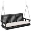 image:imageVINGLI Wooden Porch Swing Heavy Duty 880 LBS Hanging Patio Bench with Extra Cushion for Lawn Garden Courtyard Brown 5 feetBlack