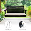 image:imageVINGLI Wooden Porch Swing Heavy Duty 880 LBS Hanging Patio Bench with Extra Cushion for Lawn Garden Courtyard Brown 5 feetBlack