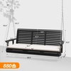 image:imageVINGLI Wooden Porch Swing Heavy Duty 880 LBS Hanging Patio Bench with Extra Cushion for Lawn Garden Courtyard Brown 5 feetBlack
