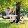 image:imageVINGLI Wooden Porch Swing Heavy Duty 880 LBS Hanging Patio Bench with Extra Cushion for Lawn Garden Courtyard Brown 5 feetBlack