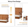 image:imageVINGLI Wooden Porch Swing Heavy Duty 880 LBS Hanging Patio Bench with Extra Cushion for Lawn Garden Courtyard Brown 5 feetBrown