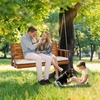 image:imageVINGLI Wooden Porch Swing Heavy Duty 880 LBS Hanging Patio Bench with Extra Cushion for Lawn Garden Courtyard Brown 5 feetBrown