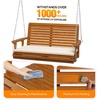 image:imageVINGLI Wooden Porch Swing Heavy Duty 880 LBS Hanging Patio Bench with Extra Cushion for Lawn Garden Courtyard Brown 5 feetBrown