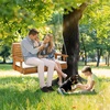 image:imageVINGLI Wooden Porch Swing Heavy Duty 880 LBS Hanging Patio Bench with Extra Cushion for Lawn Garden Courtyard Brown 5 feetBrown