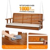 image:imageVINGLI Wooden Porch Swing Heavy Duty 880 LBS Hanging Patio Bench with Extra Cushion for Lawn Garden Courtyard Brown 5 feetBrown