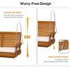 image:imageVINGLI Wooden Porch Swing Heavy Duty 880 LBS Hanging Patio Bench with Extra Cushion for Lawn Garden Courtyard Brown 5 feetBrown