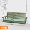 image:imageVINGLI Wooden Porch Swing Heavy Duty 880 LBS Hanging Patio Bench with Extra Cushion for Lawn Garden Courtyard Brown 5 feetGreen