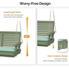 image:imageVINGLI Wooden Porch Swing Heavy Duty 880 LBS Hanging Patio Bench with Extra Cushion for Lawn Garden Courtyard Brown 5 feetGreen