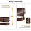 image:imageVINGLI Wooden Porch Swing Heavy Duty 880 LBS Hanging Patio Bench with Extra Cushion for Lawn Garden Courtyard Brown 5 feetRustic