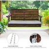 image:imageVINGLI Wooden Porch Swing Heavy Duty 880 LBS Hanging Patio Bench with Extra Cushion for Lawn Garden Courtyard Brown 5 feetRustic