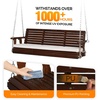 image:imageVINGLI Wooden Porch Swing Heavy Duty 880 LBS Hanging Patio Bench with Extra Cushion for Lawn Garden Courtyard Brown 5 feetRustic