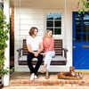 image:imageVINGLI Wooden Porch Swing Heavy Duty 880 LBS Hanging Patio Bench with Extra Cushion for Lawn Garden Courtyard Brown 5 feetRustic