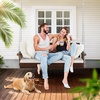 image:imageVINGLI Wooden Porch Swing Heavy Duty 880 LBS Hanging Patio Bench with Extra Cushion for Lawn Garden Courtyard Brown 5 feetRustic