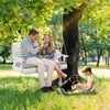 image:imageVINGLI Wooden Porch Swing Heavy Duty 880 LBS Hanging Patio Bench with Extra Cushion for Lawn Garden Courtyard Brown 5 feetWhite