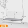 image:imageVINGLI Wooden Porch Swing Heavy Duty 880 LBS Hanging Patio Bench with Extra Cushion for Lawn Garden Courtyard Brown 5 feetWhite