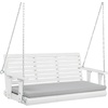 image:imageVINGLI Wooden Porch Swing Heavy Duty 880 LBS Hanging Patio Bench with Extra Cushion for Lawn Garden Courtyard Brown 5 feetWhite
