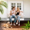 image:imageVINGLI Wooden Porch Swing Heavy Duty 880 LBS Hanging Patio Bench with Extra Cushion for Lawn Garden Courtyard Brown 5 feetWhite
