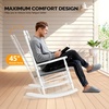 image:imageVINGLI Wooden Rocking Chair Outdoor Set of 2 Patio Rockers with High Back Support 450 LBS Rocking Chairs for Porch Patio Balcony Garden Yard White 2 PCSWhitegrey