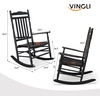 image:imageVINGLI Wooden Rocking Chair Outdoor Set of 2 Patio Rockers with High Back Support 450 LBS Rocking Chairs for Porch Patio Balcony Garden Yard White 2 PCSBlack