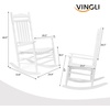 image:imageVINGLI Wooden Rocking Chair Outdoor Set of 2 Patio Rockers with High Back Support 450 LBS Rocking Chairs for Porch Patio Balcony Garden Yard White 2 PCSWhite