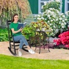 image:imageVINGLI Wooden Rocking Chair Outdoor Set of 2 Patio Rockers with High Back Support 450 LBS Rocking Chairs for Porch Patio Balcony Garden Yard White 2 PCSBlack