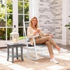 image:imageVINGLI Wooden Rocking Chair Outdoor Set of 2 Patio Rockers with High Back Support 450 LBS Rocking Chairs for Porch Patio Balcony Garden Yard White 2 PCSWhitegrey