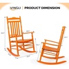 image:imageVINGLI Wooden Rocking Chair Outdoor Set of 2 Patio Rockers with High Back Support 450 LBS Rocking Chairs for Porch Patio Balcony Garden Yard White 2 PCSOrange
