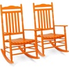 image:imageVINGLI Wooden Rocking Chair Outdoor Set of 2 Patio Rockers with High Back Support 450 LBS Rocking Chairs for Porch Patio Balcony Garden Yard White 2 PCSOrange