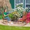 image:imageVINGLI Wooden Rocking Chair Outdoor Set of 2 Patio Rockers with High Back Support 450 LBS Rocking Chairs for Porch Patio Balcony Garden Yard White 2 PCSOak