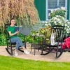 image:imageVINGLI Wooden Rocking Chair Outdoor Set of 2 Patio Rockers with High Back Support 450 LBS Rocking Chairs for Porch Patio Balcony Garden Yard White 2 PCSBlack