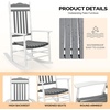 image:imageVINGLI Wooden Rocking Chair Outdoor Set of 2 Patio Rockers with High Back Support 450 LBS Rocking Chairs for Porch Patio Balcony Garden Yard White 2 PCSWhitegrey