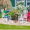 image:imageVINGLI Wooden Rocking Chair Outdoor Set of 2 Patio Rockers with High Back Support 450 LBS Rocking Chairs for Porch Patio Balcony Garden Yard White 2 PCSWhite
