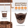 image:imageVINGLI Wooden Wishing Well Outdoor Planters Well Covers for Yard with 2 Reinforced Rods Height Adjustable Hanging Bucket Rustic Flower Pot Home Decor for Outside Patio Garden22 w 2 Reinforced Rods