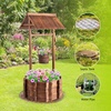 image:imageVINGLI Wooden Wishing Well Outdoor Planters Well Covers for Yard with 2 Reinforced Rods Height Adjustable Hanging Bucket Rustic Flower Pot Home Decor for Outside Patio Garden22 w 2 Reinforced Rods