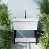 image:imageVingli 37Gallon Freestanding Utility Sink with Faucet 36 Heightened Basin for Laundry Garage Outdoor Garden Pet Wash Heavy Duty Plastic Laundry Tub with Storage Shelf 40L24W36H GreyWhite