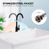 image:imageVingli 37Gallon Freestanding Utility Sink with Faucet 36 Heightened Basin for Laundry Garage Outdoor Garden Pet Wash Heavy Duty Plastic Laundry Tub with Storage Shelf 40L24W36H GreyWhite