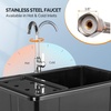 image:imageVingli 37Gallon Freestanding Utility Sink with Faucet 36 Heightened Basin for Laundry Garage Outdoor Garden Pet Wash Heavy Duty Plastic Laundry Tub with Storage Shelf 40L24W36H GreyBlack