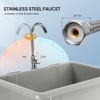image:imageVingli 37Gallon Freestanding Utility Sink with Faucet 36 Heightened Basin for Laundry Garage Outdoor Garden Pet Wash Heavy Duty Plastic Laundry Tub with Storage Shelf 40L24W36H GreyGray