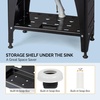 image:imageVingli 37Gallon Freestanding Utility Sink with Faucet 36 Heightened Basin for Laundry Garage Outdoor Garden Pet Wash Heavy Duty Plastic Laundry Tub with Storage Shelf 40L24W36H GreyBlack