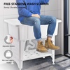 image:imageVingli 37Gallon Freestanding Utility Sink with Faucet 36 Heightened Basin for Laundry Garage Outdoor Garden Pet Wash Heavy Duty Plastic Laundry Tub with Storage Shelf 40L24W36H GreyWhite