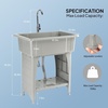 image:imageVingli 37Gallon Freestanding Utility Sink with Faucet 36 Heightened Basin for Laundry Garage Outdoor Garden Pet Wash Heavy Duty Plastic Laundry Tub with Storage Shelf 40L24W36H GreyGray
